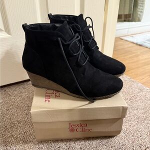 Black Wedge Ankle Boots